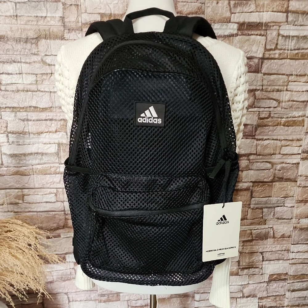 Adidas Black Mesh Men's Backpack Bramd New